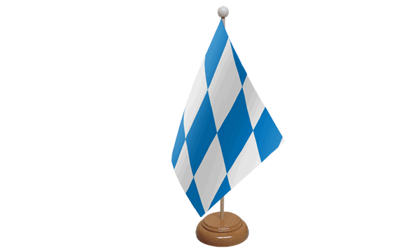 Bavaria no Crest Small Flag with Wooden Stands